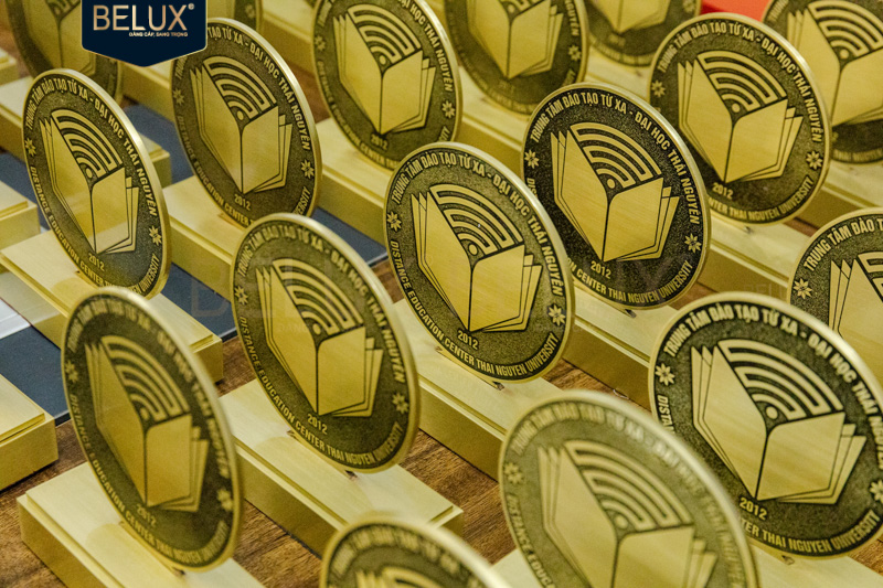 Lô Biểu trưng Đại Học Thái Nguyên cao 12cm bằng đồng thiết kế theo yêu cầu